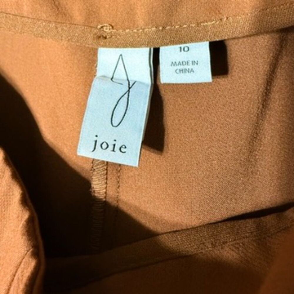 Joie Rust-Brown Wide-Leg Cropped Trousers - Picture 7 of 9